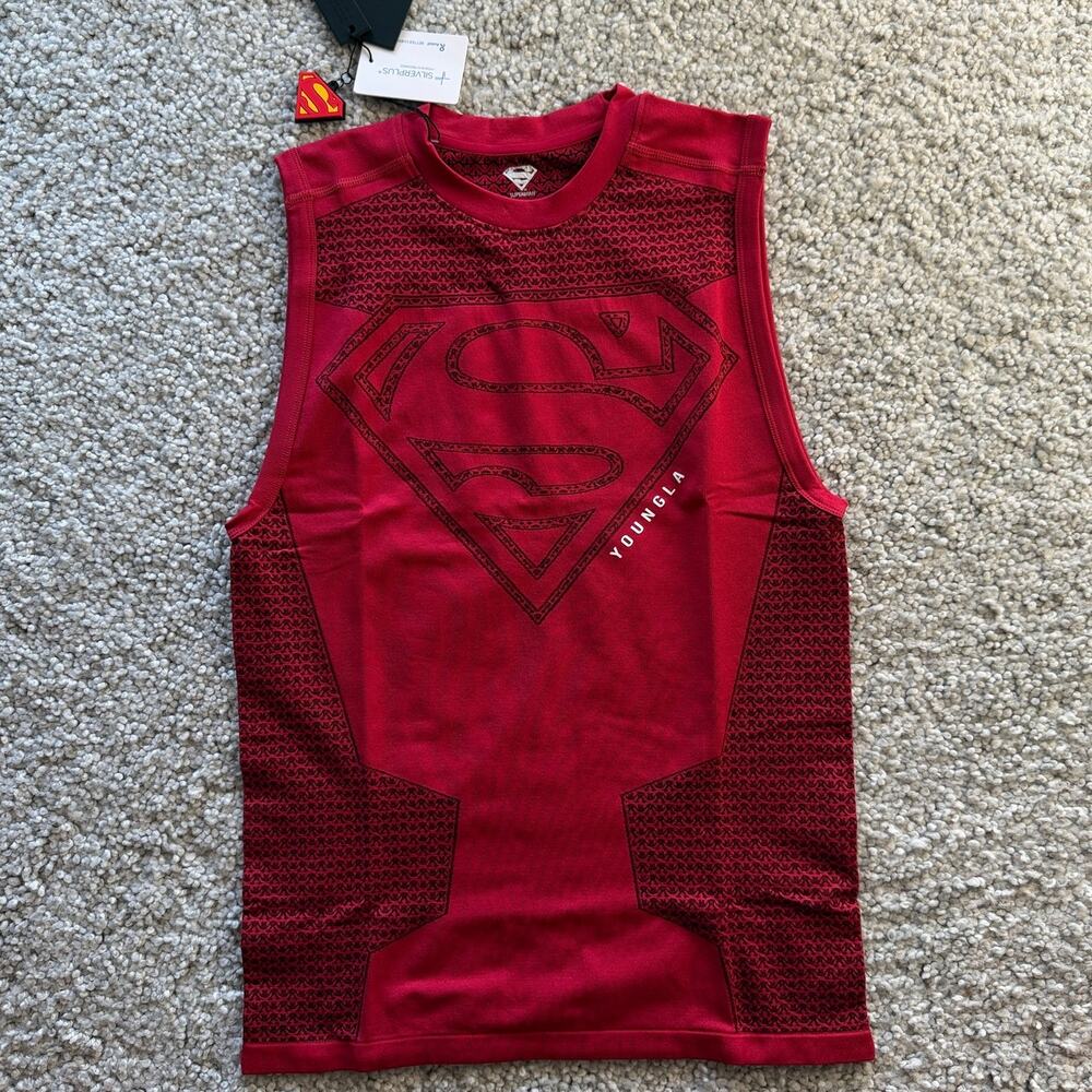 Men's YoungLA 3047 SupermanCompressionTanks NWT XL Red